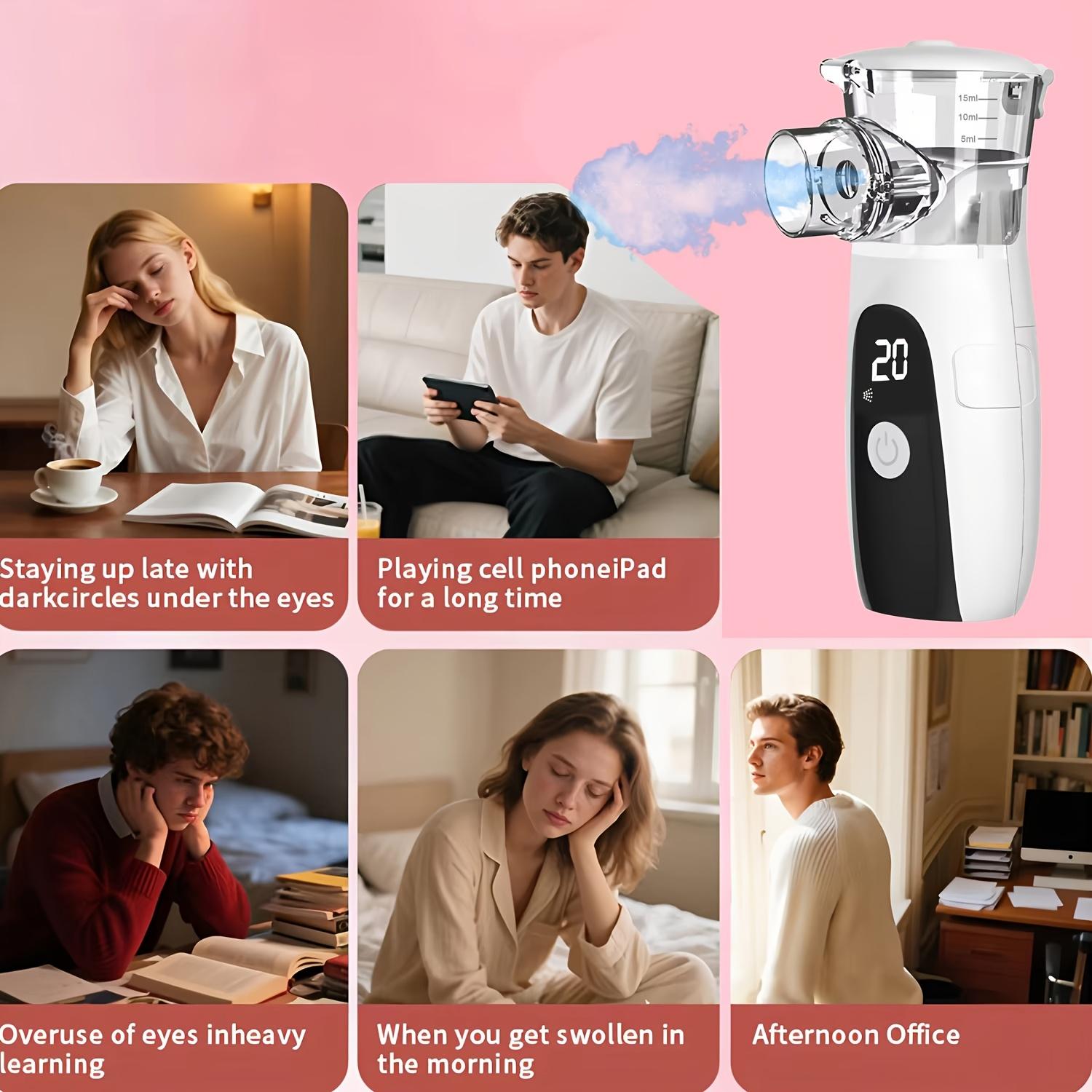 Portable Nebulizer with Self-Cleaning Mode Quiet Operation USB-Powered Rechargeable Hand-Held Smart Mist Steamer for Home Use 5μm Ultra-Fine Mist Portable Nebulizer with Self-Cleaning Mode Quiet Operation USB-Powered Rechargeable Hand-Held Smart Mist Steamer for Home Use 5μm Ultra-Fine Mist
