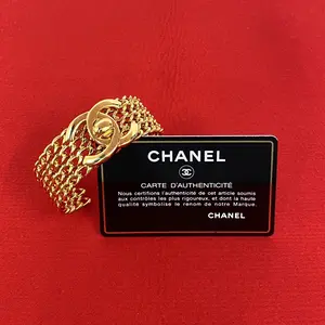 Pre-owned CHANEL Brass Small Leather Goods Coco Mark Turnlock Bangle
