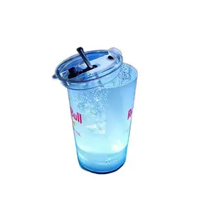 Red Bull Creative LED Light Up Party Cup 14oz with Straw Lid, Easy Cleaning, Water Activated Glow, Exclusive Benefits