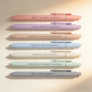 Funny Daily Quote – 7-Pack Smooth Writing Novelty with Funny Sayings, Quick Drying rainbow Gel Pens Set Hilarious Office Gifts for Coworkers & Adults