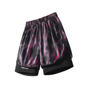 Men’s Summer Quick-Dry Breathable Double-Layer Athletic Shorts — Two-Tone Design for Privacy Protection, Knee-Length Training Shorts for Fitness and Running, Streetwear Sports Shorts