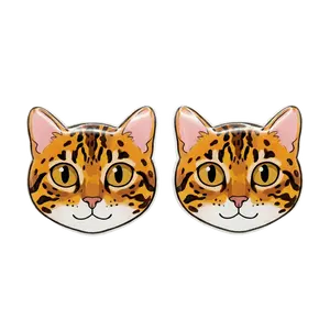 Bengal Cat Stud Earrings (Golden Eyes)