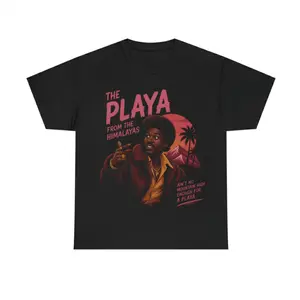 The Playa From The Himalayas Vintage Graphic T-Shirt, Shirt Rap T-Shirt Gift for Fans Rap Music Y2K Cotton, Unisex Shirt Menswear Womenswear Streetwear Cotton Comfort