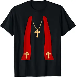 100% Cotton Pope Costume Shirt - Halloween Costume Minister Priest T-Shirt