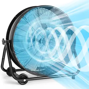 Air Choice 30 Inch Industrial Fan, 14000CFM High Velocity Shop Fan, 3 Speeds & 360° Tilt, 550W All Metal Heavy Duty Drum Fan for Commercial, Workshop, Warehouse, Garage, Gym, Factory, Black