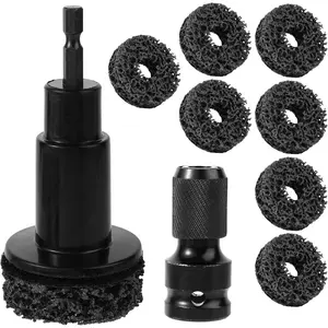Wheel Hub Resurfacing Cleaner Tool Kit, Includes Grinding  Adapter and 7 Pads for Cleaning Wheel Studs Hubs & Rotors Compatible with 1/2in  Wrenches & 1/4in Hex Shank Electric Drills
