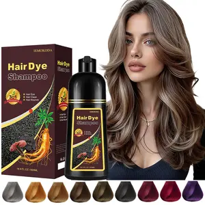 Natural Coffee 3-in-1 Hair Dye Shampoo for Gray Hair, Semi Permanent Instant Hair Color for Women & Men, 100% Gray Hair Coverage with Herbal Ingredients, Safe Natural Champu Para Canas/Shampoo Para Pintar El Cabello, 500ml Haircare Black