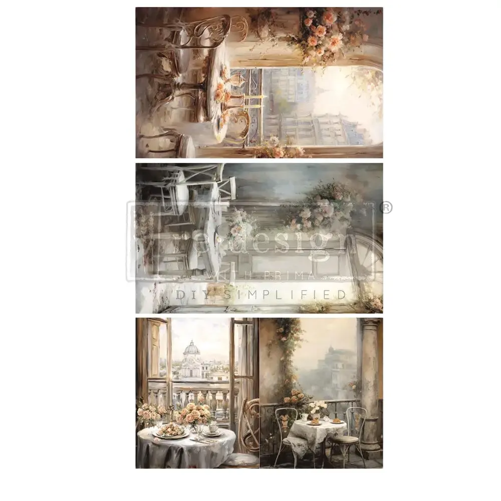 Prima Degradable Decoupage Decor Tissue Paper Pack - What a View, 3 Sheets, 19.5"x30" Each