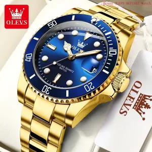 Brand OLEVS Mens Watch Waterproof Luminous Date Watches Stainless Steel Business Casual Male Wristwatch