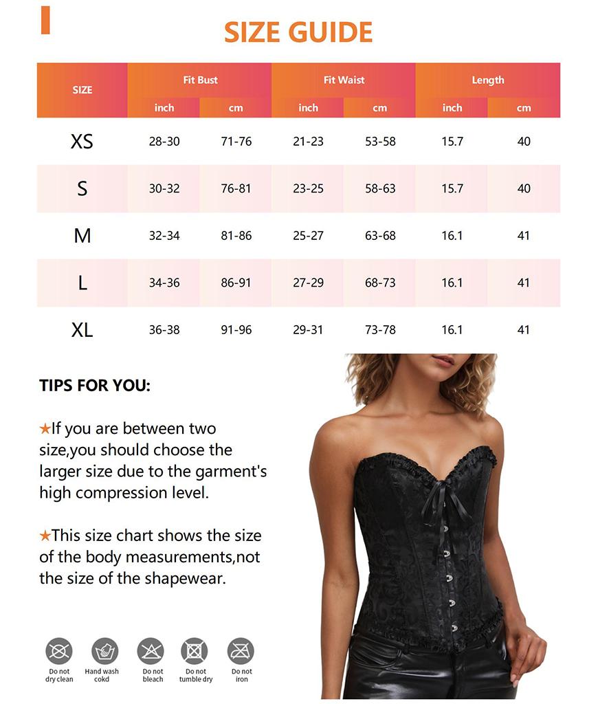 Bustier Corset Tops for Women Overbust Lace Up Date Night Outfit Strapless Steel Boned