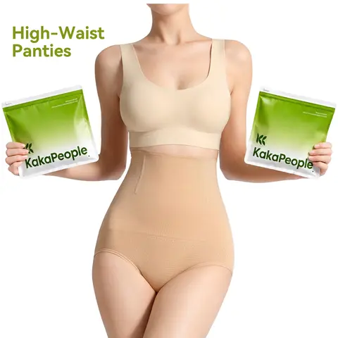 (KKPeople) Women's High-Waist Panties, 2 Pack All Season Comfy Daily Wear,Ultra Soft Comfort Fit Briefs Womenswear