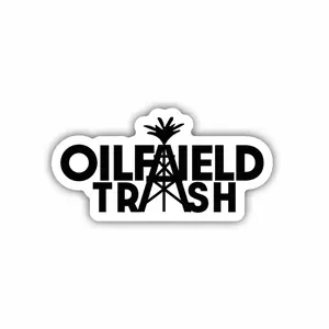 Oilfield Trash Funny Vinyl Sticker Decal – Hard Hat Laptop Cooler Waterproof Durable UV Protected TXG