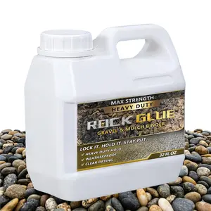 Rock Glue for Landscaping, 32 Fl Oz Mulch Glue,  Pea Gravel Binder for Pebble, Pine Straw for Outdoor, Long-Lasting Gravel Glue Lockdown Decorative for Patios, Gardens, Walkways, and Paths