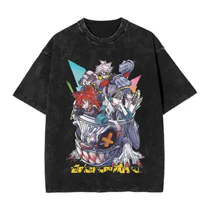 valentine shirts Zanka Nijik Gachiakuta Anime Washed T Shirt Streetwear Hip Hop 4Vintage T-Shirt  Tees for Men Women Cotton Oversize Summer