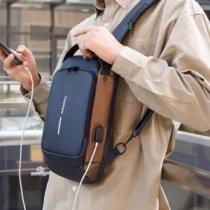 Anti-Theft Crossbody Bag with Combination Lock for Men - Chest Bag Optimized for Daily Use and Motorcycle Riding, RFID Blocking Pocket and Adjustable Strap for Ultimate Security and Comfort