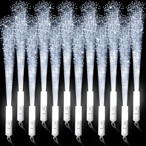 64 Pcs Fiber Optic Wands White Glow Sticks LED Light up Party Favor Flashing Wands with 3 Light Modes for Neon Party Wedding Baby Shower Birthday Party Supplies