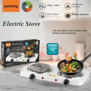 Household electric heating stove, small high-power stove, double-burner stove, suitable for home, office and camping, water boiling and cooking stove