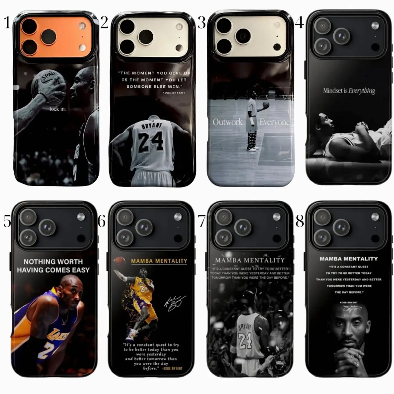 Kobe Bryant Quote Phone Case, Basketball Legend Merch Cases, Gift for Fans, Compatible with iPhone X, 11, 12, 13, 14, 15, 16, 17 & more