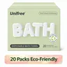 Unifree Disposable Bath Towel 5-20 Count, Individually Packed, Large Size 27.5 x 55 Inches, Absorbent Table, Great for Travel, Gym, Barber Use