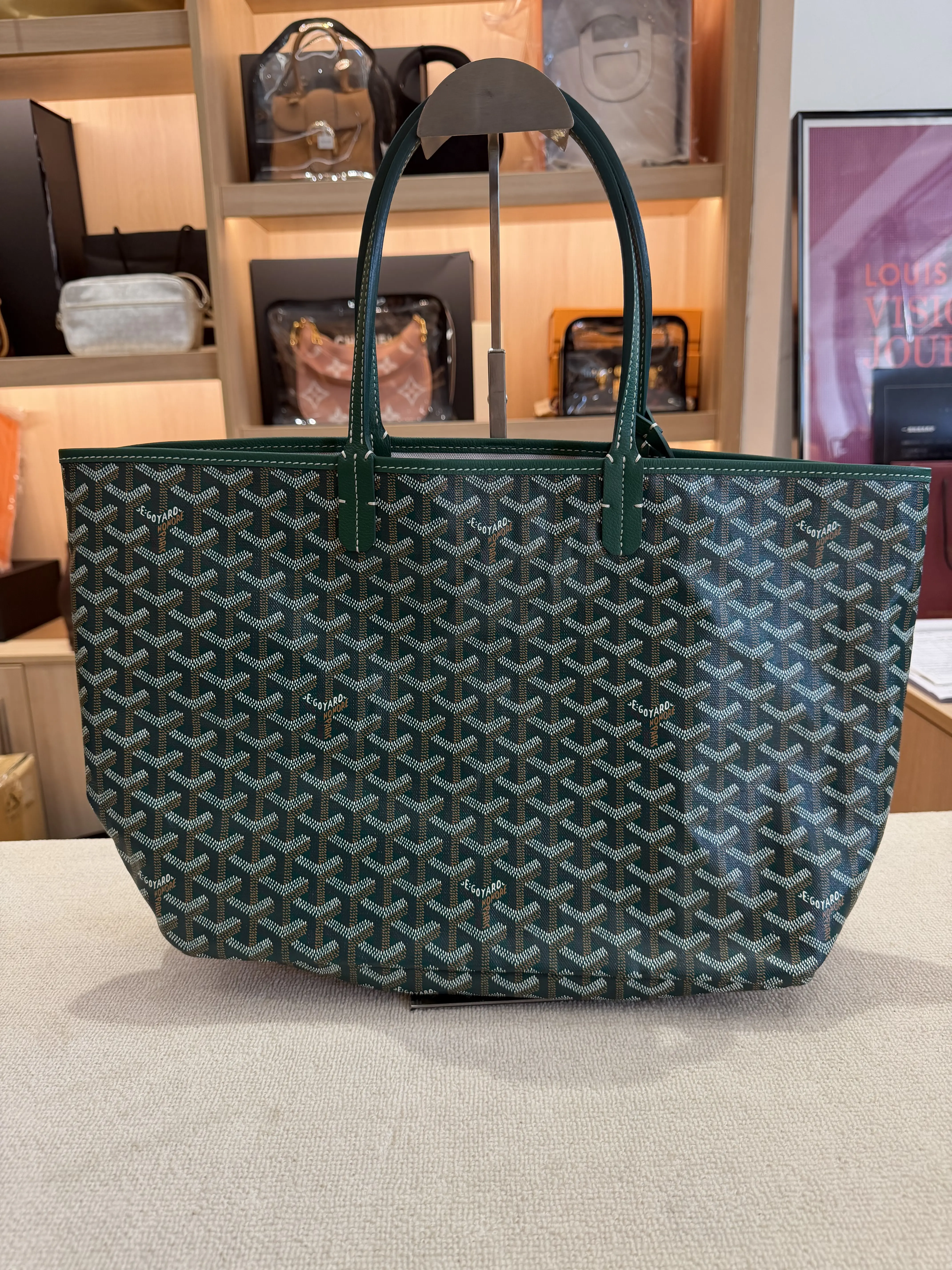 Pre-owned Goyard Saint Louis PM Tote Green Shoulder Bag