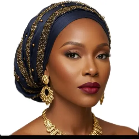 Broken Rice Beaded  luxury Turban Headband, Elegant Design with Exquisite Beads, Comfortable Fit, Versatile for Special Occasions-Work-Care-Religious Use, Women's Hair Decor for Wardrobe Enhancement