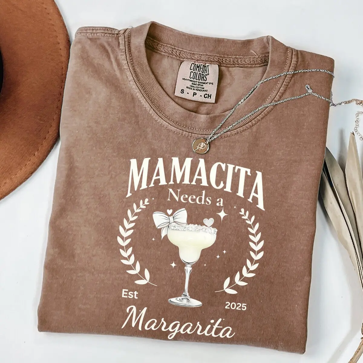 Mamacita Needs a Margarita Comfort Colors® T-Shirt, Custom Year Mom Shirt, Funny Motherhood Tee, Retro Fiesta Graphic Tee, Gift for Moms