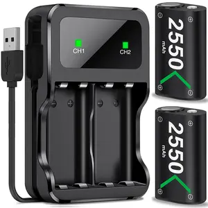 Charger for Xbox One Controller Battery Pack with 2x5520mWh Rechargeable Xbox One Battery Charger Station for Xbox Series X|S, Xbox One S/X/Elite Controllers-Xbox One Accessories