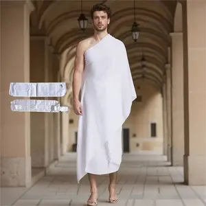 Travel-Friendly Hajj Pilgrimage Towel with Belt - Quick-Absorbing, Breathable Ihram Towel for Men
