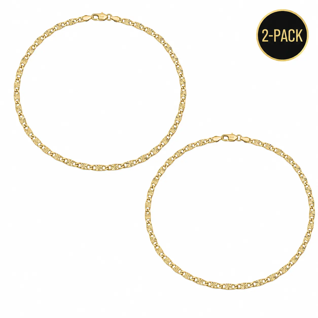 Oceantree Necklace, Matching Necklaces for Couples 14K Gold Plated Flat Chain  - Versatile, Elegant & Fashionable - Perfect Gift, High Quality Jewelry for Any Occasio