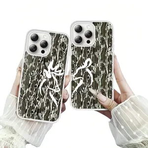Magnetic Deer Outline Forest Camo Couple Phone Case Set, Supports Wireless Charging, Hunting Gift for Couples, For iPhone 17 16 15 14 13 12 11 Pro Max Plus, Non-Yellowing Shockproof Clear Slim Soft Acrylic Protective Cover