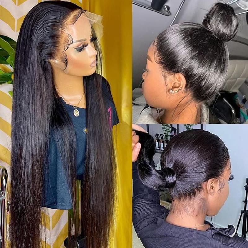 【Hot】Lemoda 13x6 SKINLIKE Real HD Lace Wigs 200% Density Straight 13x4 Full Lace Frontal Wigs 15A Brazilian Straight Virgin Human Hair Lace Front Wig Invisible 0.1mm Ultra-thin Frayed Ends Tiny Knots