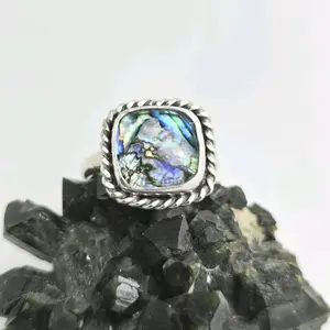 Jen's Jewels Abalone Quartz sz 9 Ring, Abalone Ring, Ring Size 9