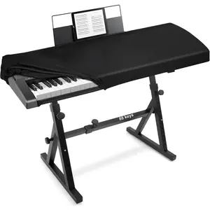 Stretchy 88  Piano Keyboard Dust Cover with  Stand Opening for Digital  Piano (88key, Black)