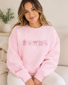 Embroidered Nurse Icons Sweatshirt, Coquette Nurse Shirt, Medical Sweater, Nurse Graduation Gifts, Nurse Appreciation Sweatshirt, Gift For Mom