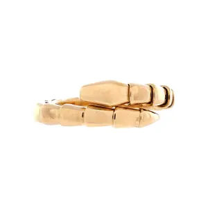 Pre-owned Bvlgari Serpenti Viper One-Coil Ring 18K Yellow Gold by Rebag