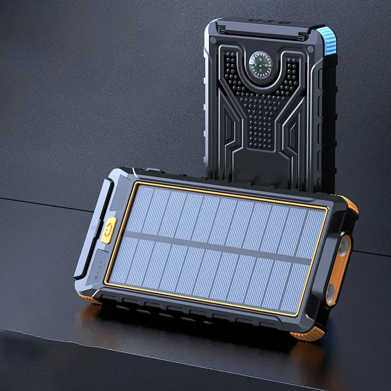 【Buy 1 Get 1 Free】10000mAh Solar Pone Charger Power Bank with Compass,Carabiner, Flashlights,Solar Panel Charger