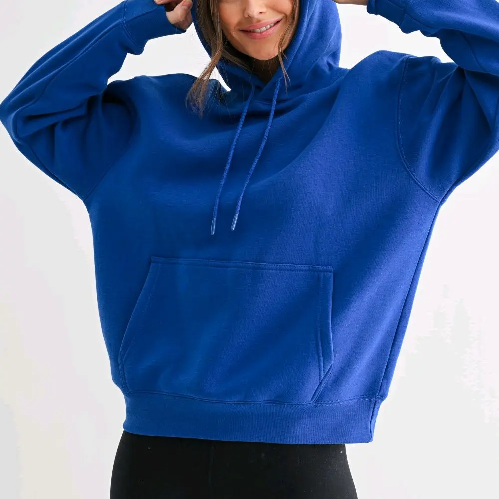 Indigo Blue Pullover - Soft & Cozy Hoodie with Front Pocket for Everyday Wear