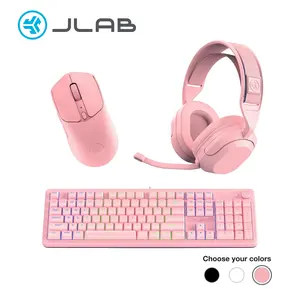 JLab Nightfall Wireless Gaming Headset + Mouse + Keyboard Bundle | 70Hr Battery 50mm Drivers RGB 12K DPI 2.4GHz PC PS5 Switch