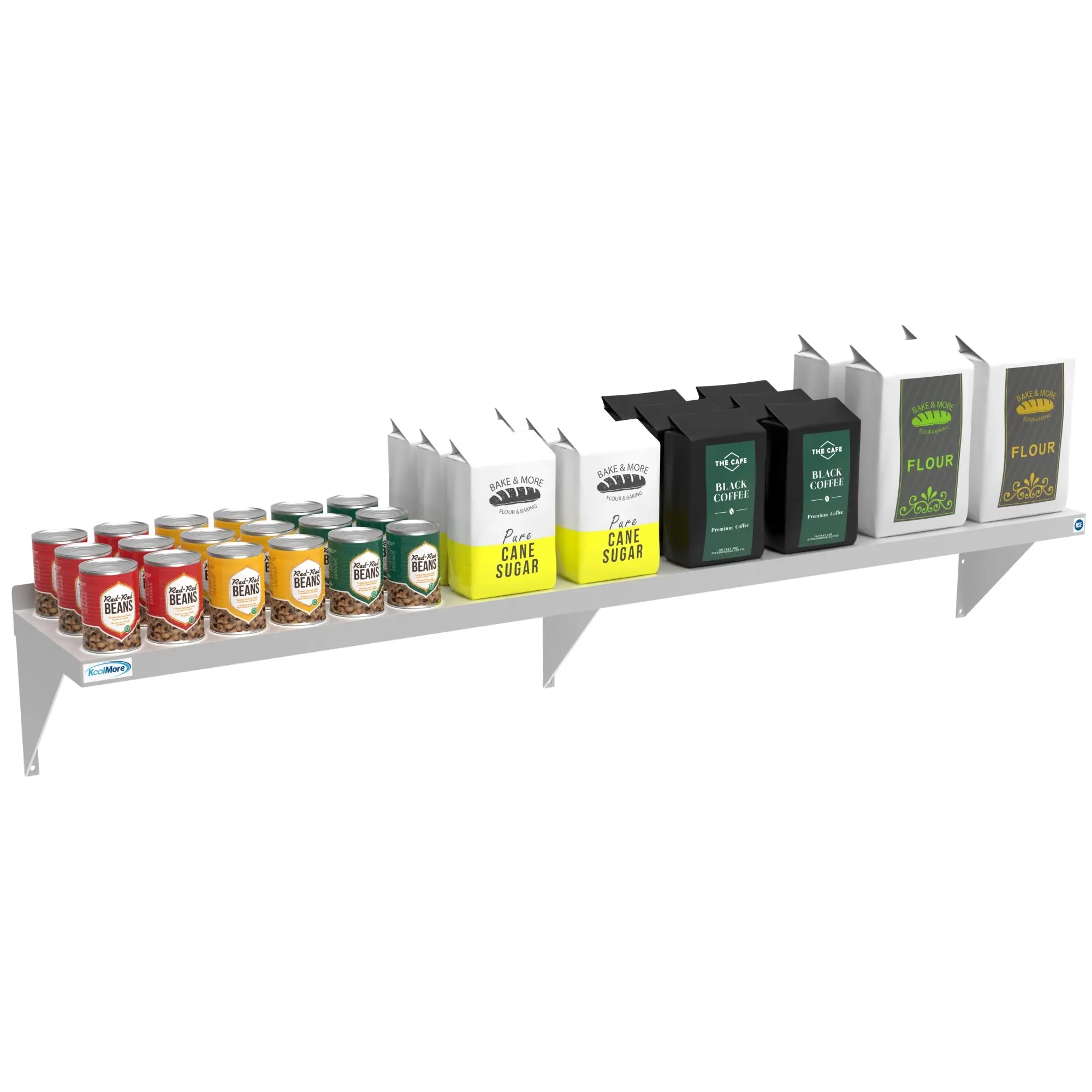 18-Gauge Stainless-Steel Heavy-Duty Wall Shelf (12x72 in) with 1.5 in. Backsplash & Backsplash Edge, 286 lbs Capacity, Versatile for Small Space Kitchen Hacks