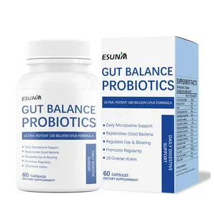 ESUNM Gut Balance Probiotics 100 Billion CFU 16 Strains Organic Prebiotics for Immune Digestive Health Supports Constipation Diarrhea Gas Bloating for Men Women 60ct Regularity Aid Edible Healthcare Supplement