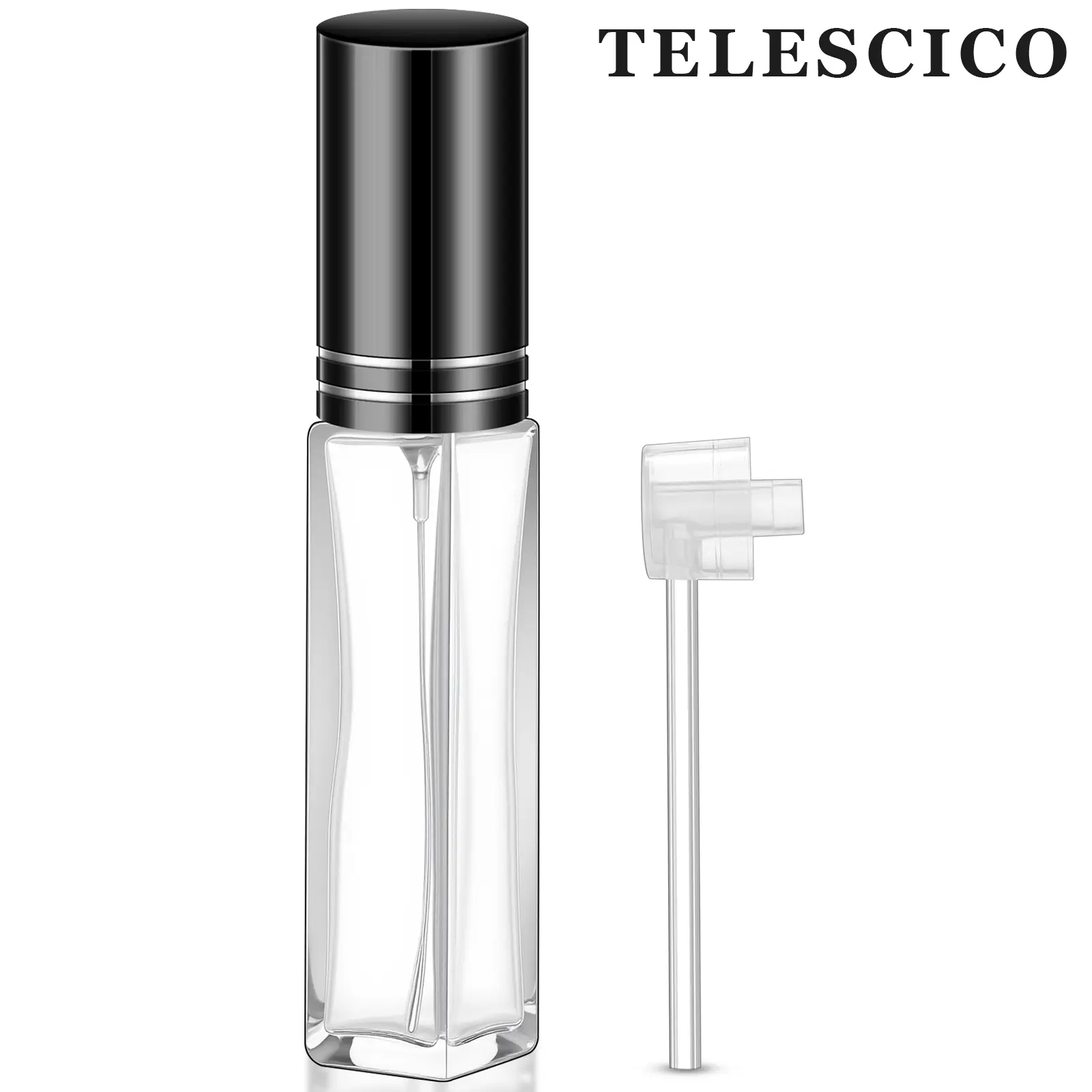TELESCICO 1 Pcs 8 ml Leak-Proof Empty Glass Perfume Spray Atomizer with Pump, Refillable Cologne Bottle for Daily Use, Travel & DIY Essentials, Beauty Gift (Black)