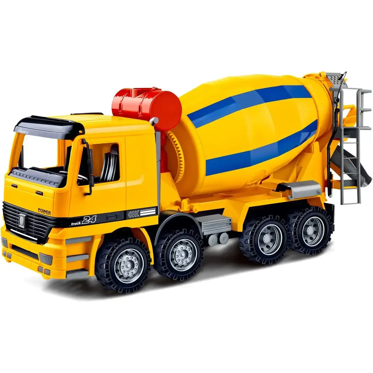 14” Large Cement Mixer Truck Big Construction Vehicle Toy Friction Powered Oversized Pretend Toy Gifts Toy for Toddlers Boy Toys Age 5-6 Years Old Pretend Play