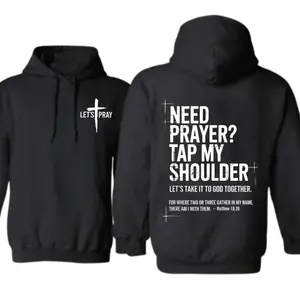 Need Prayer Hoodie,Tap My Shoulder Let’s Pray Christian Faith Sweatshirt, Bible Verse Matthew 18:20, Religious Inspirational Fall Winter Outfit