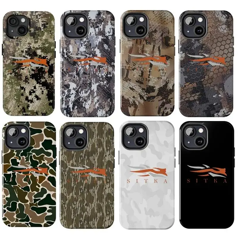SITKA Gear Camo Phone Case for iPhone 17 16 15 14 13 12 Pro Max Plus, Hunting Pattern Protective Cover, Rugged Outdoor Style