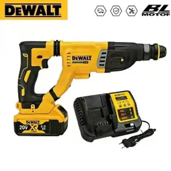 Dewalt Compatible 20V Max Rotary Hammer Drill Combo Kit, Cordless Impact Driver Set for Concrete & Home DIY, With Battery + US Charger
