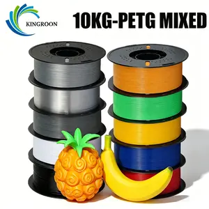 KINGROON 10KG PETG 3D Filament | 1.75 +/-0.02mm | Low Warping & Consistent Flow High Strength & Durable、Tangle-Free Easy Printing、for Functional Parts and Tools