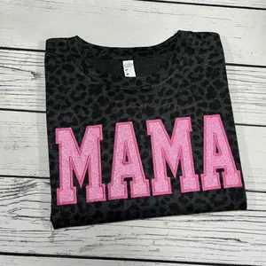 Hot Pink Black Leopard Mama Tee