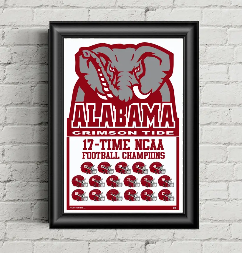 U of Alabama Football Championship Wall Art