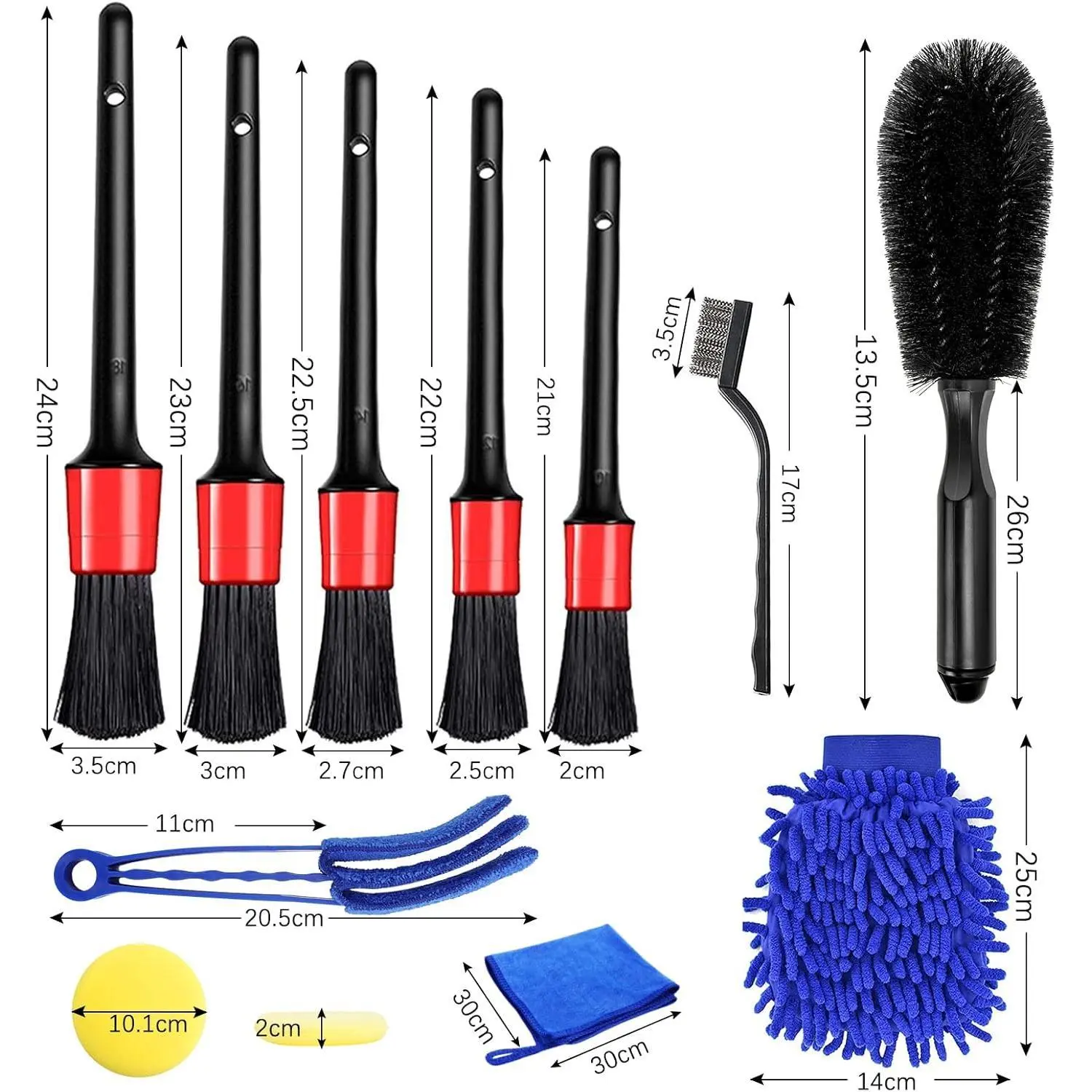 15PCS Set Car Wash Tool Kit,Cleaning Brush Car Microfibre Cloths for Tyres and Car Window Making Your Car Cleaner And More Comfortable