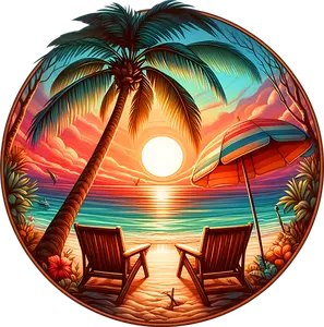 DTF Transfer – CB Sunset Beach Multi Sizes